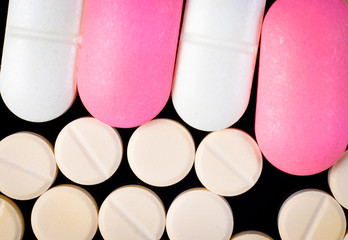 Medicine on black background