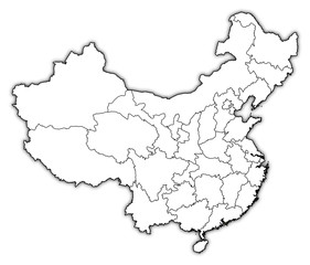 Map of China, Hong Kong highlighted
