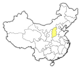 Map of China, Shanxi highlighted