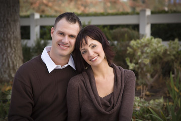 Attractive Couple Portrait in Park