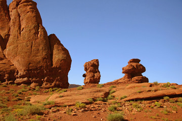 Fototapeta na wymiar Sandstone Rock Formations - Monument Valley, Arizona