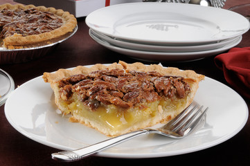 Slice of pecan pie