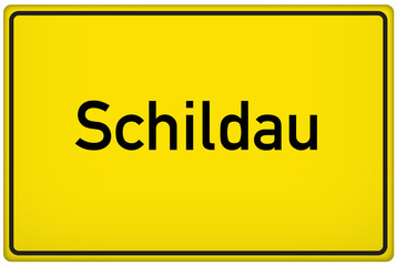 Fototapeta premium Ortseingangsschild von Schildau