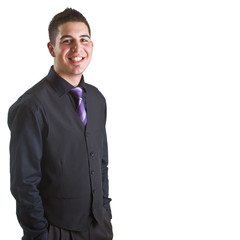 Confident teenager in business outfit