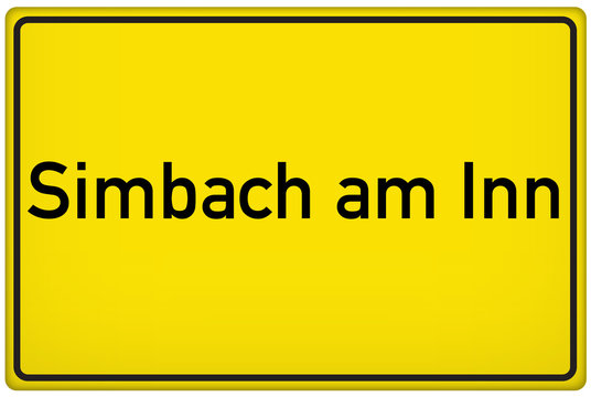 Ortseingangsschild der Stadt Simbach am Inn