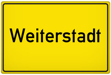 Fototapeta premium Ortsschild Weiterstadt