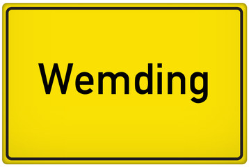 Ortsschild Wemding