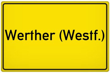 Ortseingangsschild der Stadt Werther (Westf.)