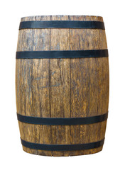 Wooden Barrel for beverage. Isolated.