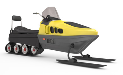 snowmobile on white