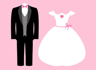 Wedding Groom & Bride Pink