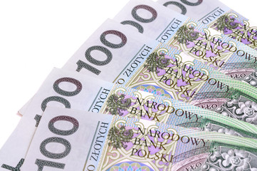 Polish banknotes in denominations of one hundred zloty