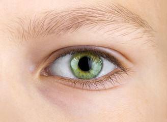 green eye of child