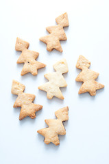 Cookies in the shape of Christmas trees