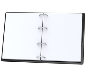 Blank book's pages with black cover 3d