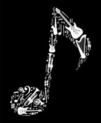 Fototapeta premium Music instruments in note shape