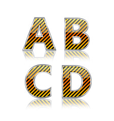 striped glass letters