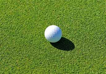 Pelota de golf sobre la hierba