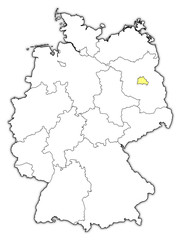 Map of Germany, Berlin highlighted