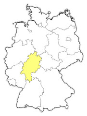 Map of Germany, Hesse highlighted