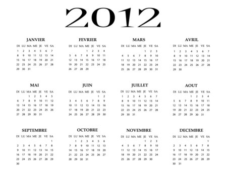 French calendar 2012