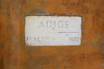 Livello alluvione fiume Adige 1882