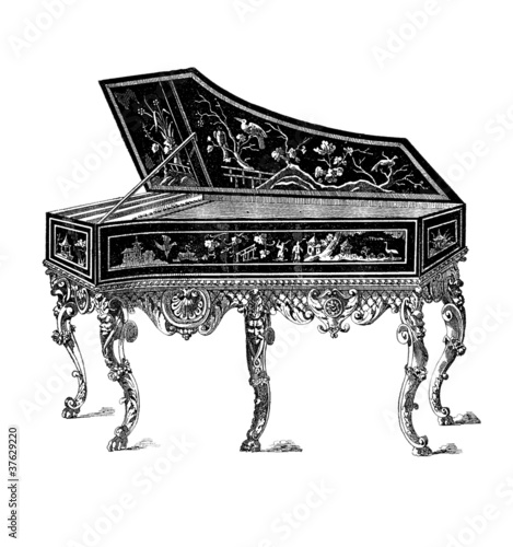 Harpsichord Clavecin 18th Wall Mural Wallpaper Murals Wallsheaven Erica Guilane Nachez