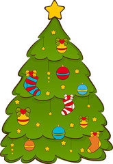 Cartoon Christmas fir-tree.