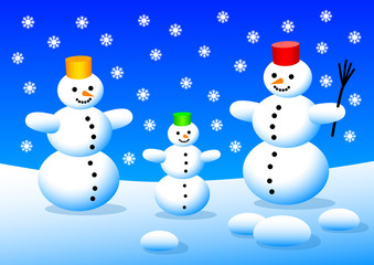 Three snowmen