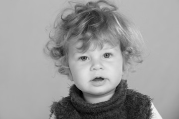 sweet baby in black and white