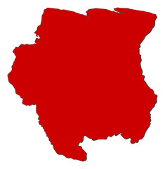 Obraz premium Map of Suriname