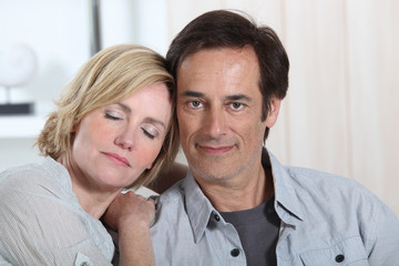 Closeup of relaxed couple
