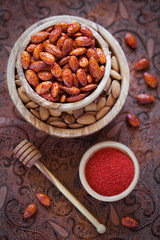 Spicy glazed almonds