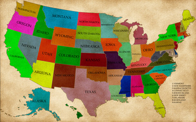 Map of USA with states