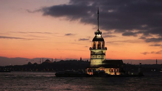 view of kizkulesi from salacak (asian part of istanbul )