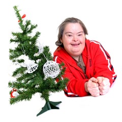 christmas woman with down syndrome
