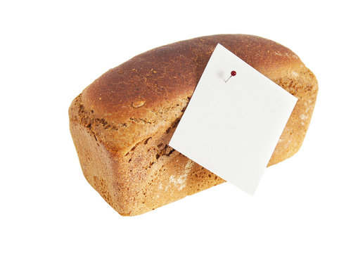 Loaf of rye bread with sticker