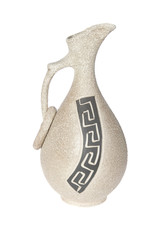 decorative clay vase on the white background