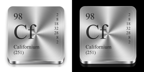 Californium, two metal steel web buttons