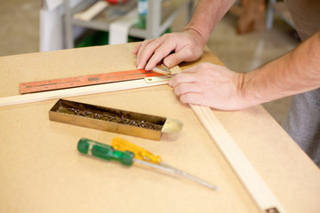 squaring pieces of wood chassis