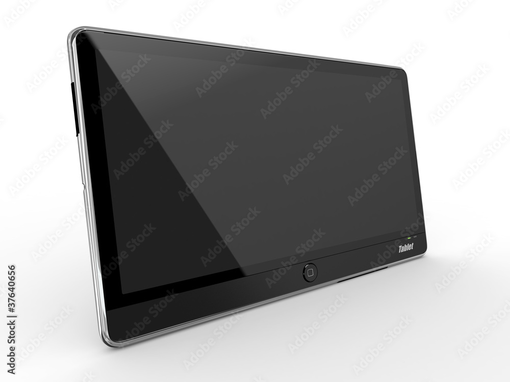 Wall mural tablet pc on white background. 3d