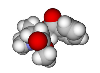 Molecule of cocaine (space filling model)