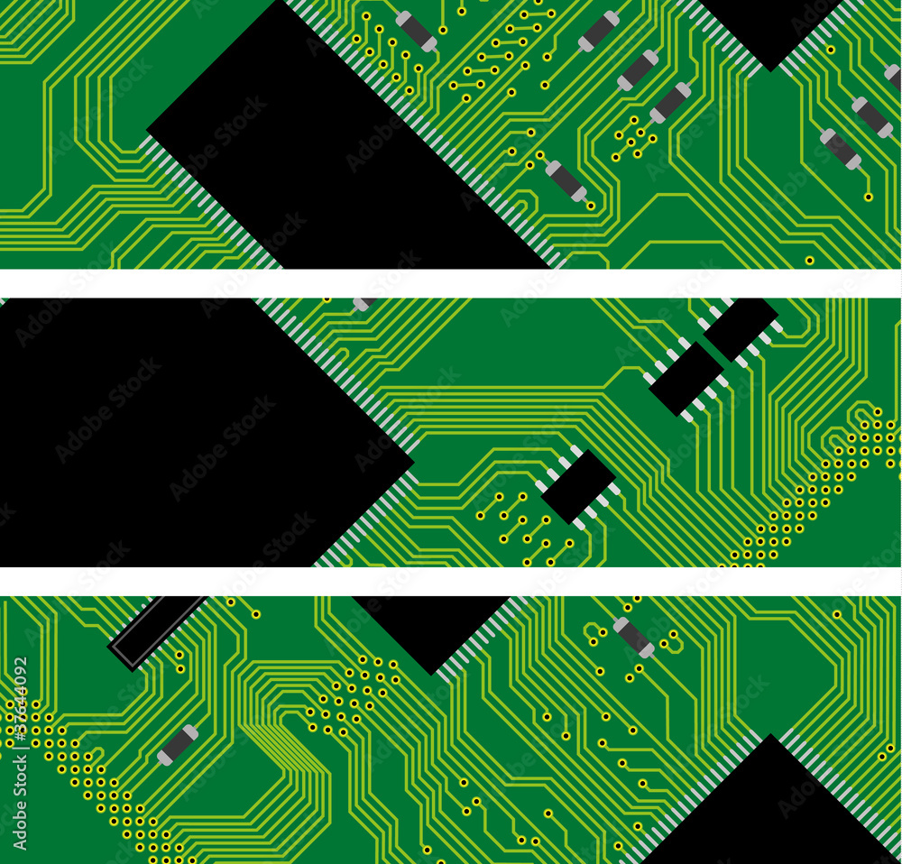 Wall mural High technology background, computer circuit board - vector illu