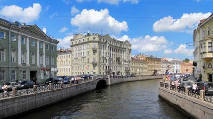 Fototapeta na wymiar Moyka river in Saint Petersburg, Russia