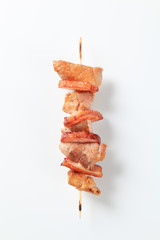 Pork and bacon skewer
