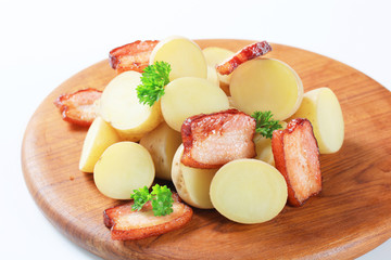 New potatoes and bacon
