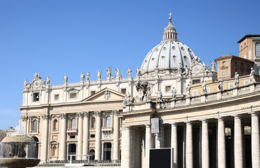 Fototapeta na wymiar Summer view of St. Peter's basilica, Rome.