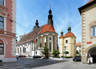 Fototapeta na wymiar St. Nicholas Cathedral in Ceske Budejovice