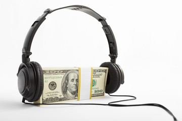 Money and headphone