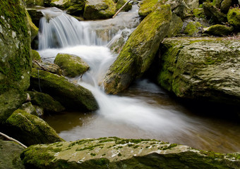 Waterfall and Rocks silk effect